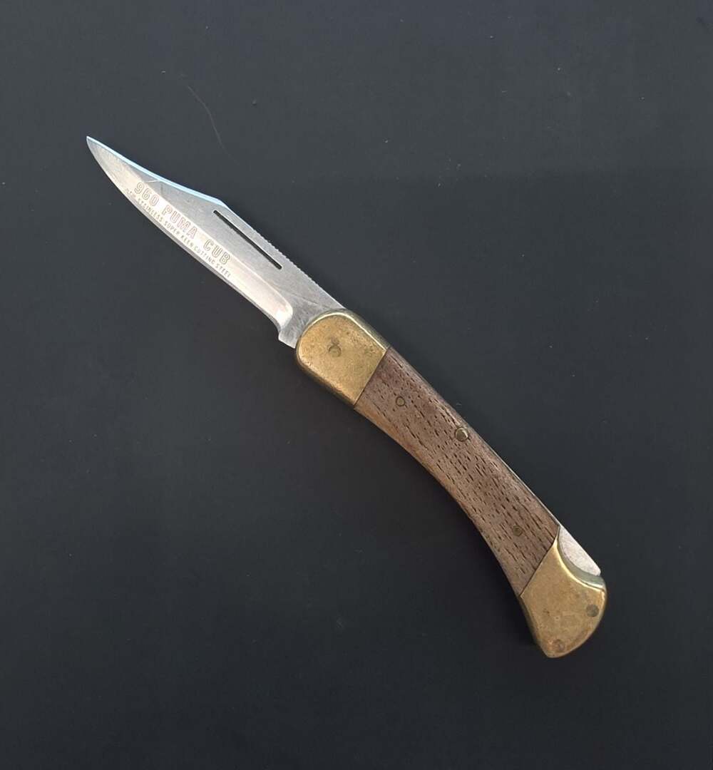 Puma 960 Puma Cub Folding Pocket Knife Wood Handle Brass Bolsters